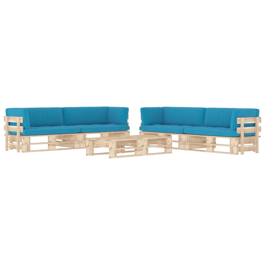 Pallsoffa 2-Sits Med Dynor Impregnerad Furu