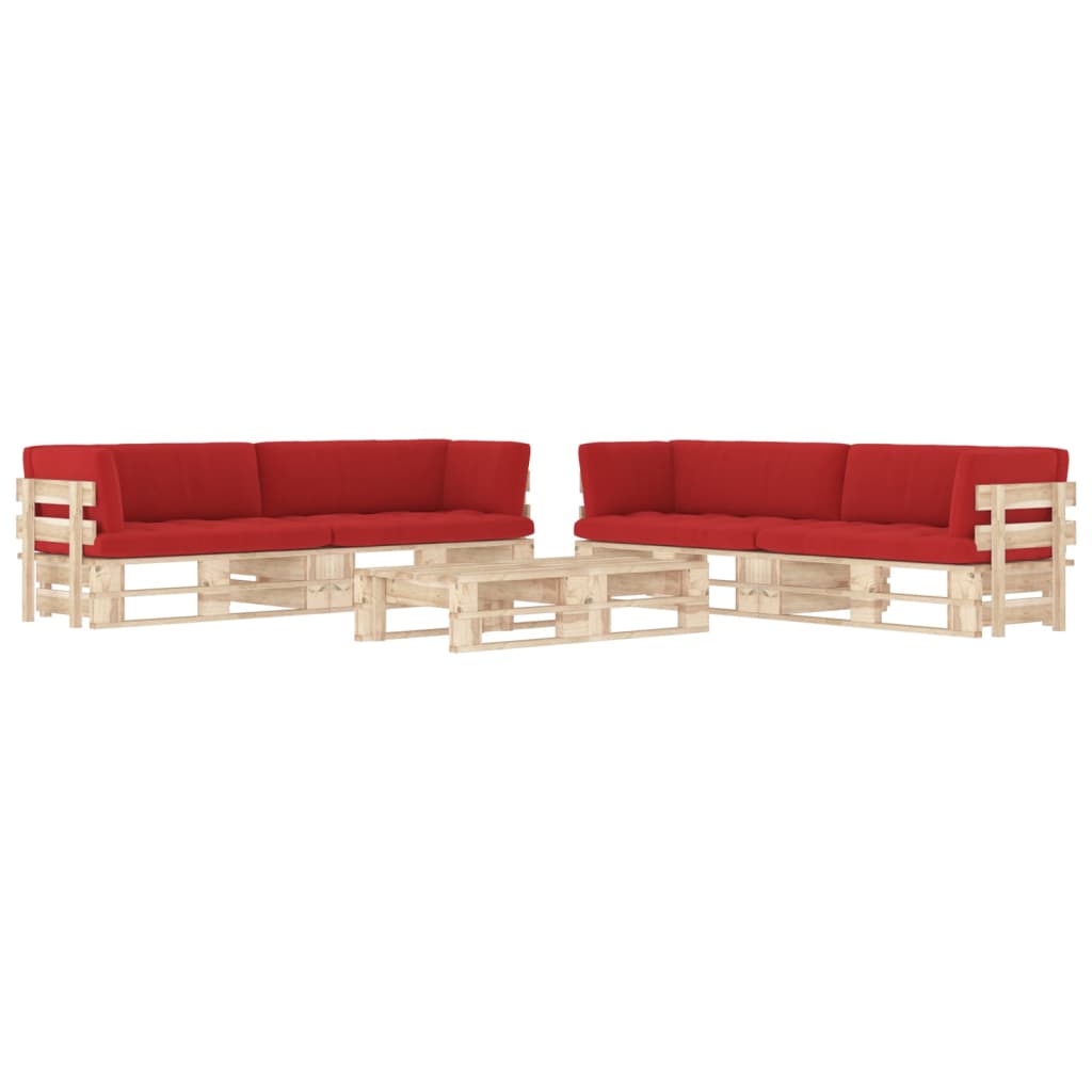 Pallsoffa 2-Sits Med Dynor Impregnerad Furu