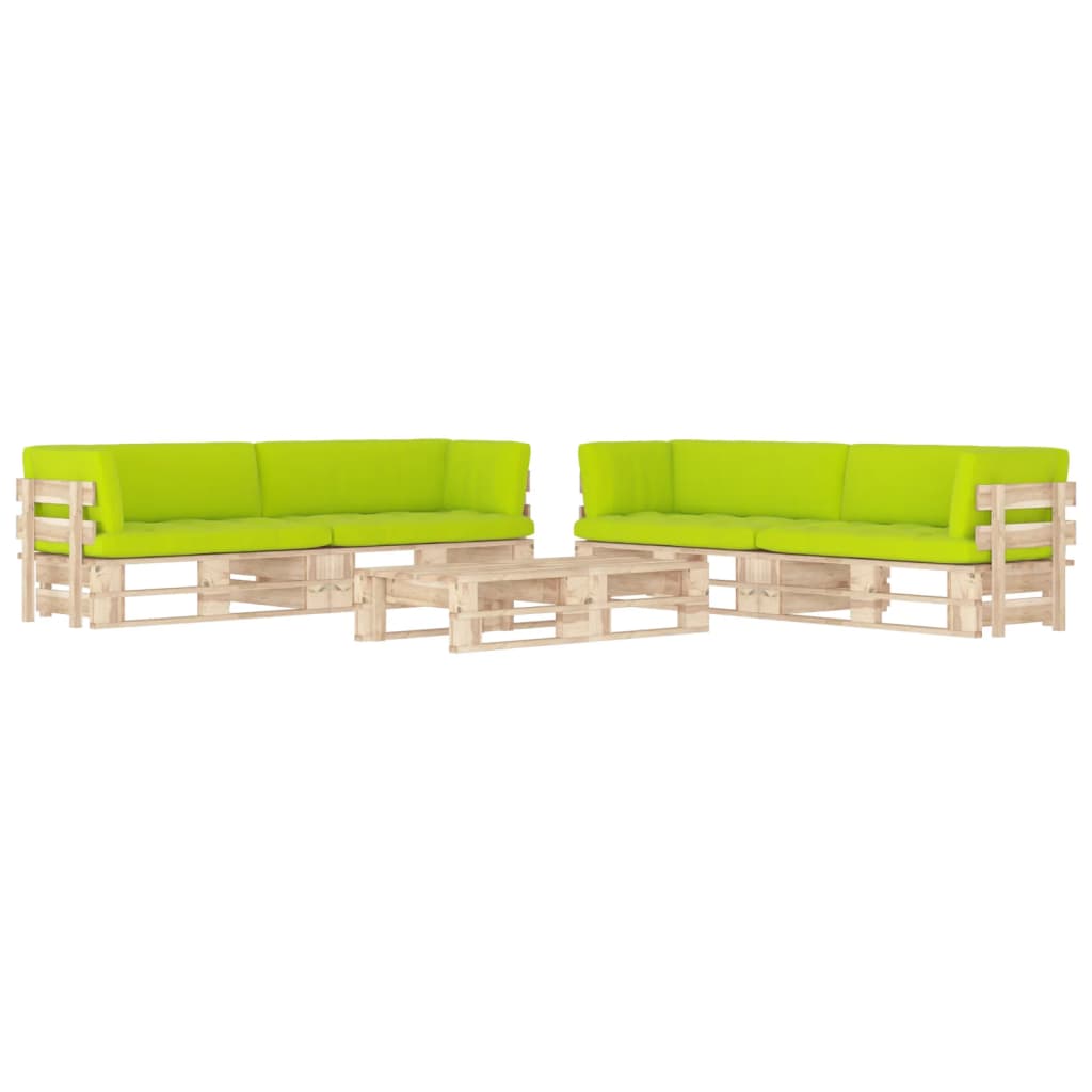Pallsoffa 2-Sits Med Dynor Impregnerad Furu
