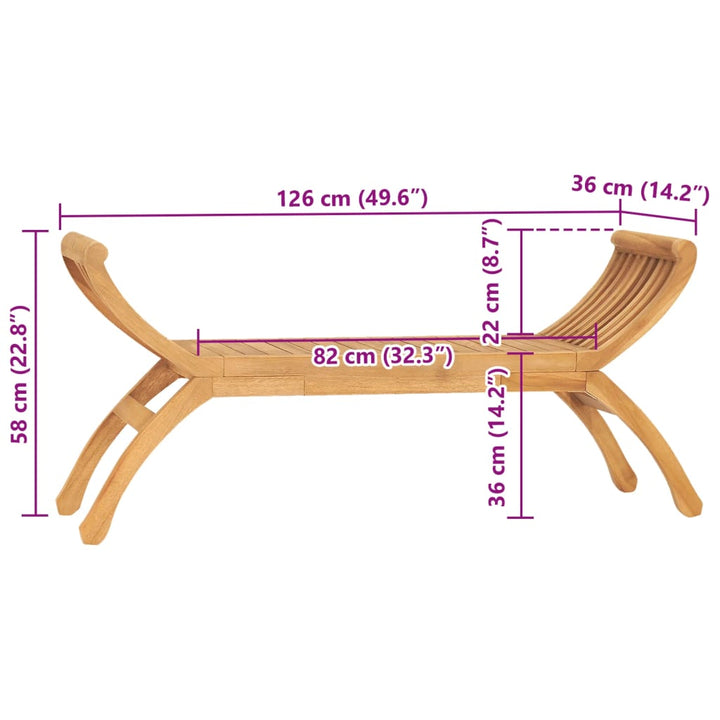 Trädgårdsbänk 126 Cm Massiv Teak