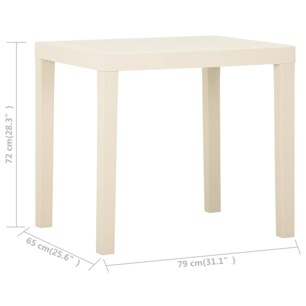 Trädgårdsbord Vit 79X65X72 Cm Plast