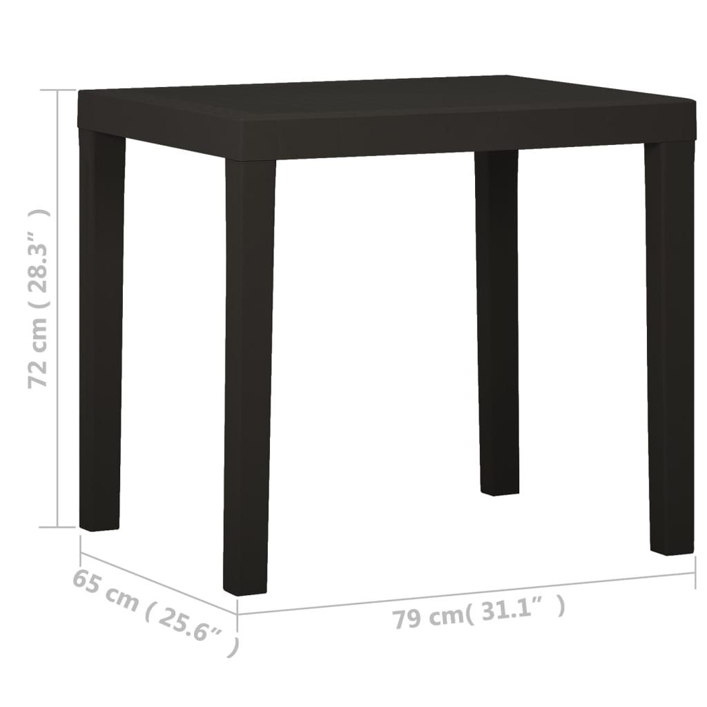 Trädgårdsbord Antracit 79X65X72 Cm Plast