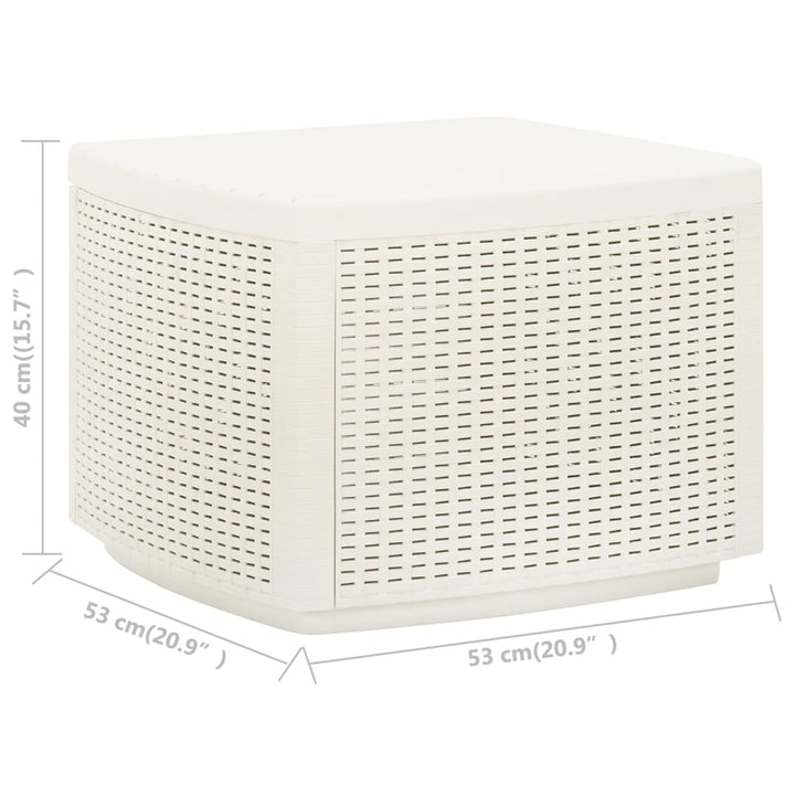 Trädgårdsbord Vit 53X53X40 Cm Plast