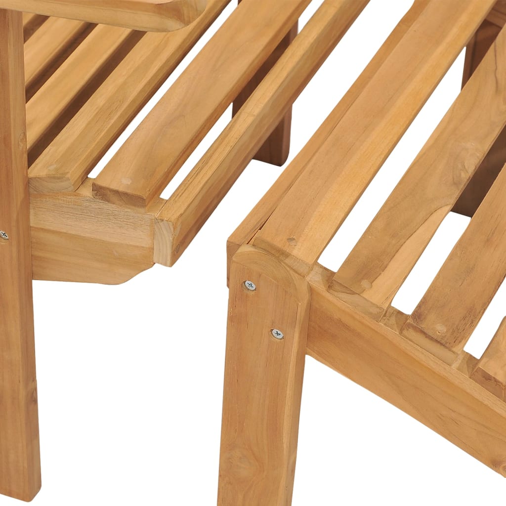 Däckstol Med Fotpall Massiv Teak