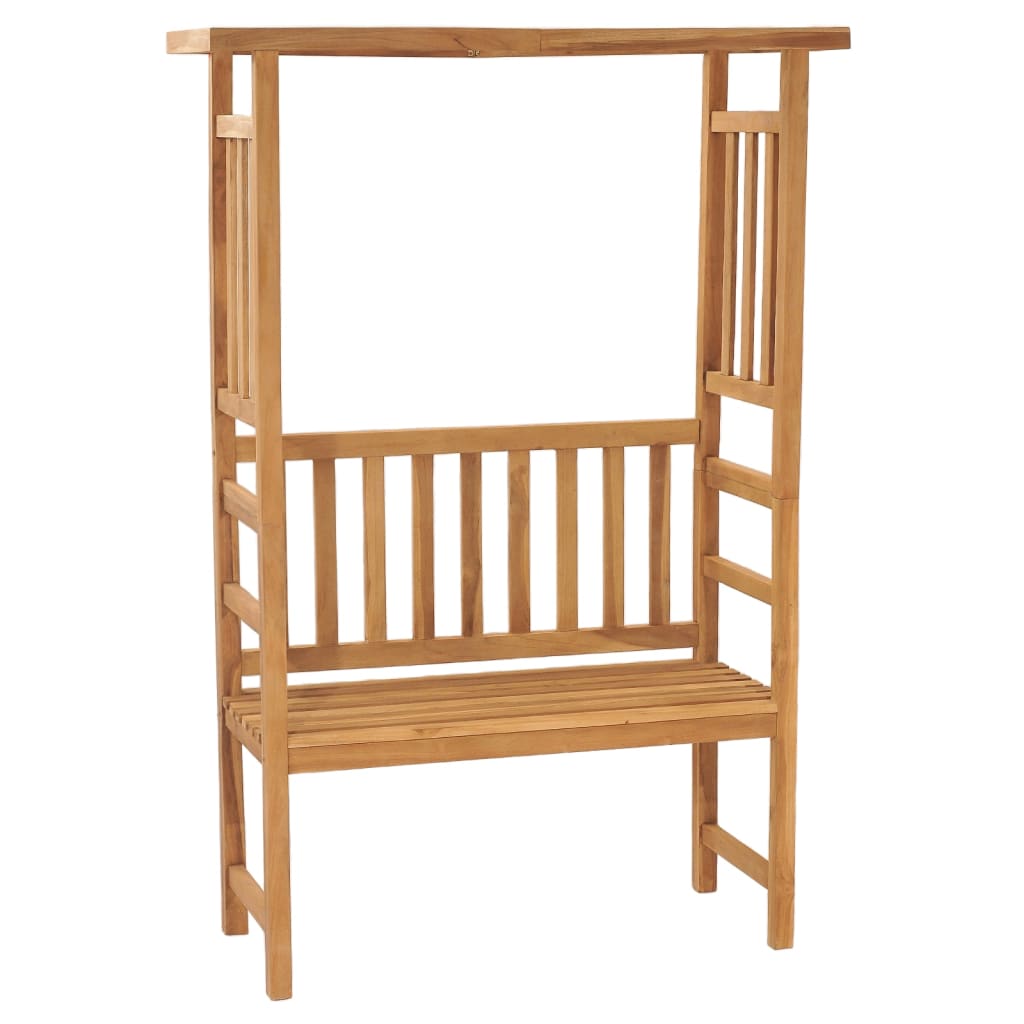 Trädgårdsbänk Med Pergola 115 Cm Massiv Teak