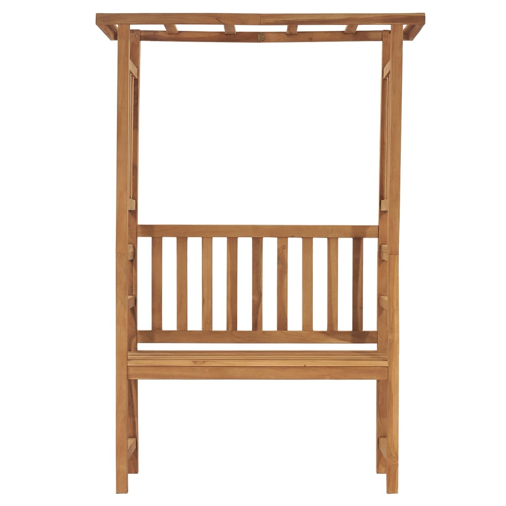 Trädgårdsbänk Med Pergola 115 Cm Massiv Teak