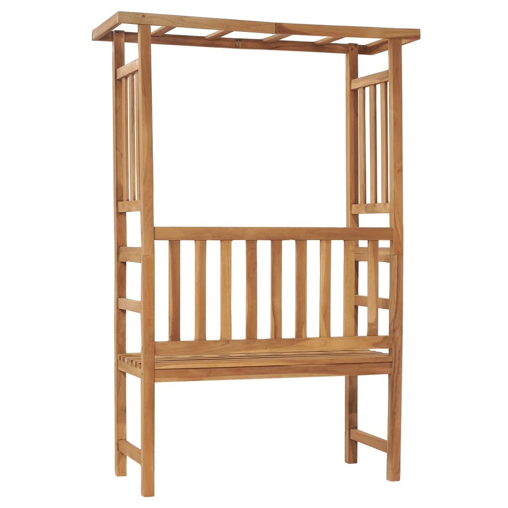Trädgårdsbänk Med Pergola 115 Cm Massiv Teak