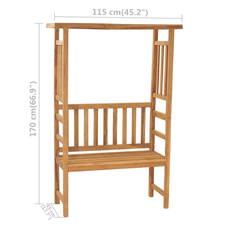 Trädgårdsbänk Med Pergola 115 Cm Massiv Teak