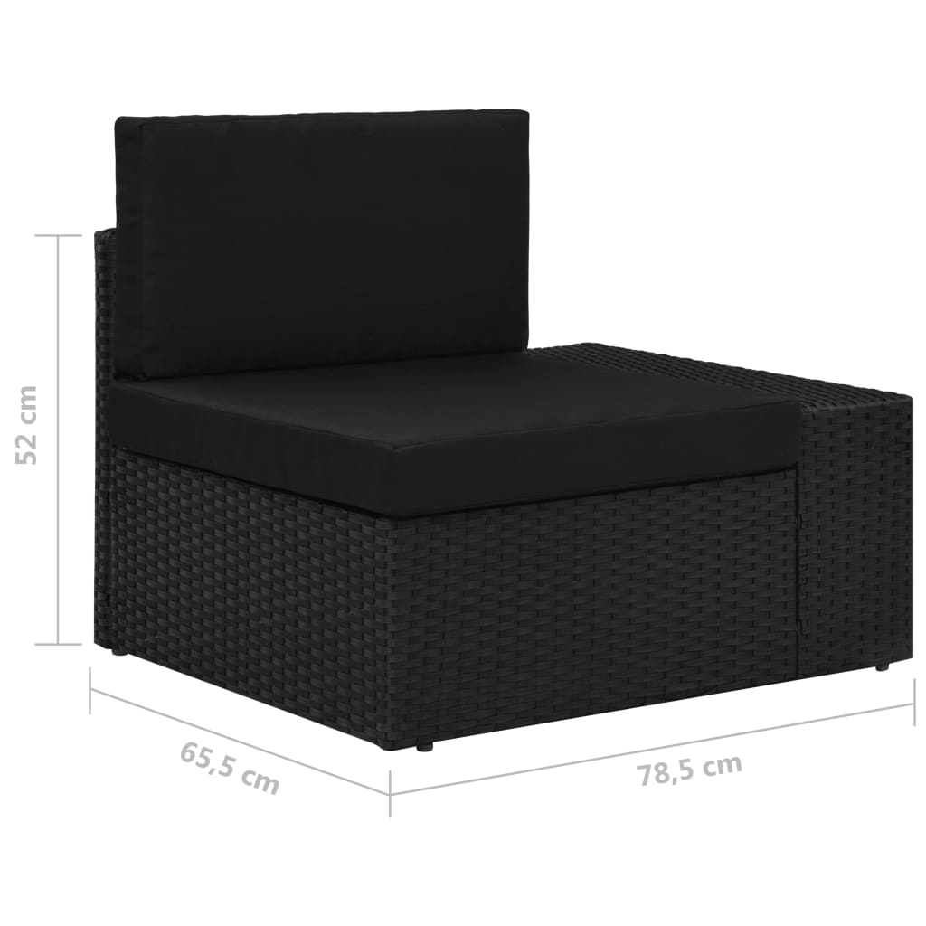 Loungegrupp För Trädgården 6 Delar Konstrotting Svart
