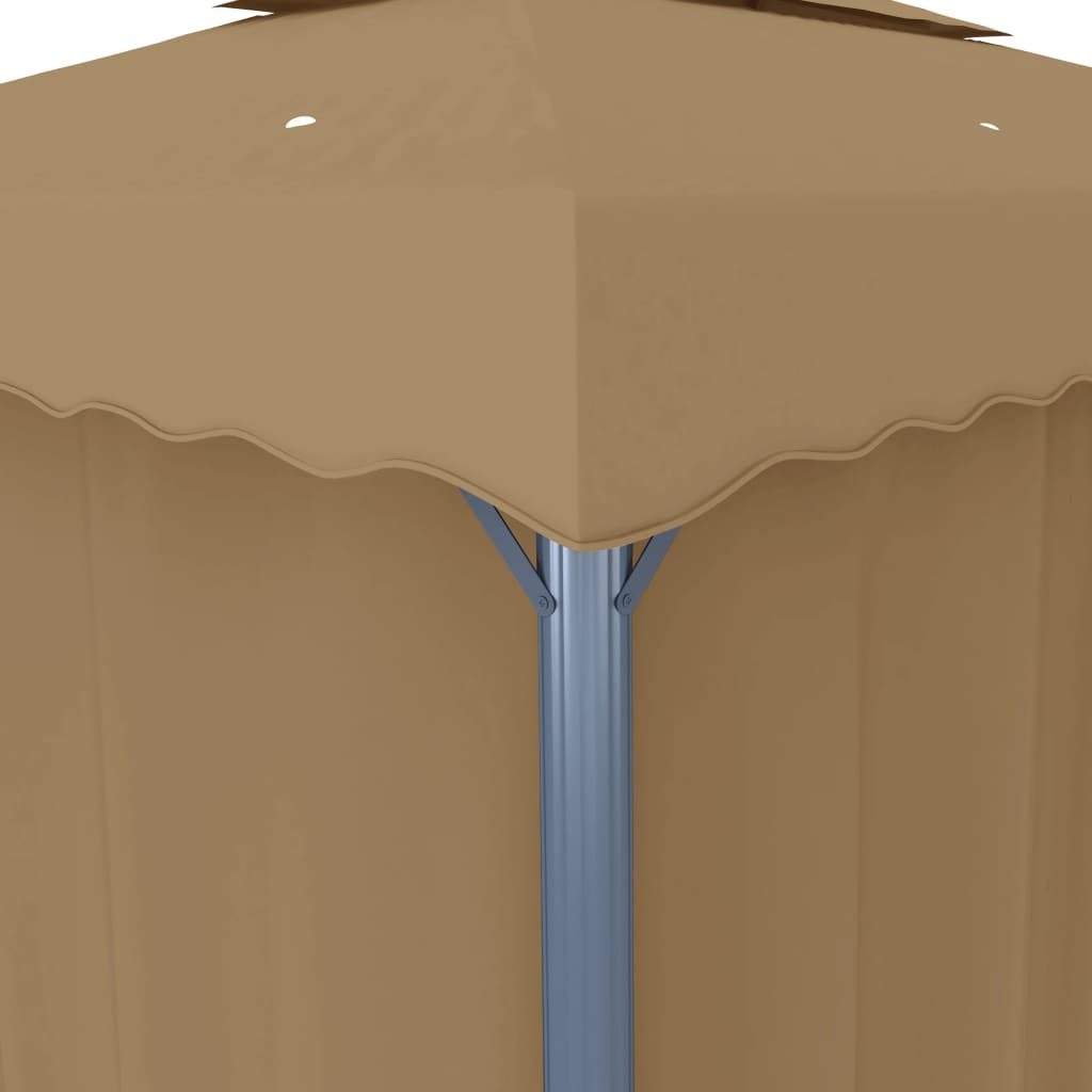 Paviljong Med Draperi 3X3 M Taupe Aluminium