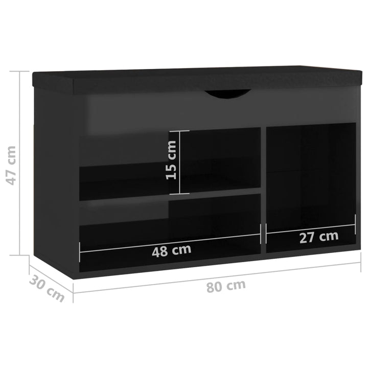 Skobänk Med Dyna 80X30X47 Cm Konstruerat Trä