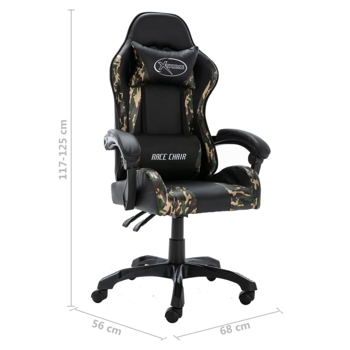 Gamingstol Svart Och Kamouflage Konstläder