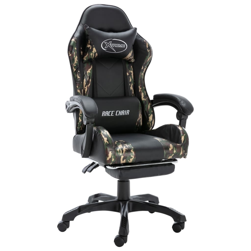 Gamingstol Svart Och Kamouflage Konstläder
