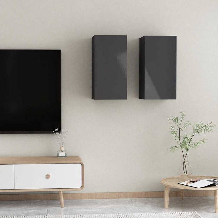 Tv-Skåp 2 St Åldrat Trä 30,5X30X Konstruerat Trä