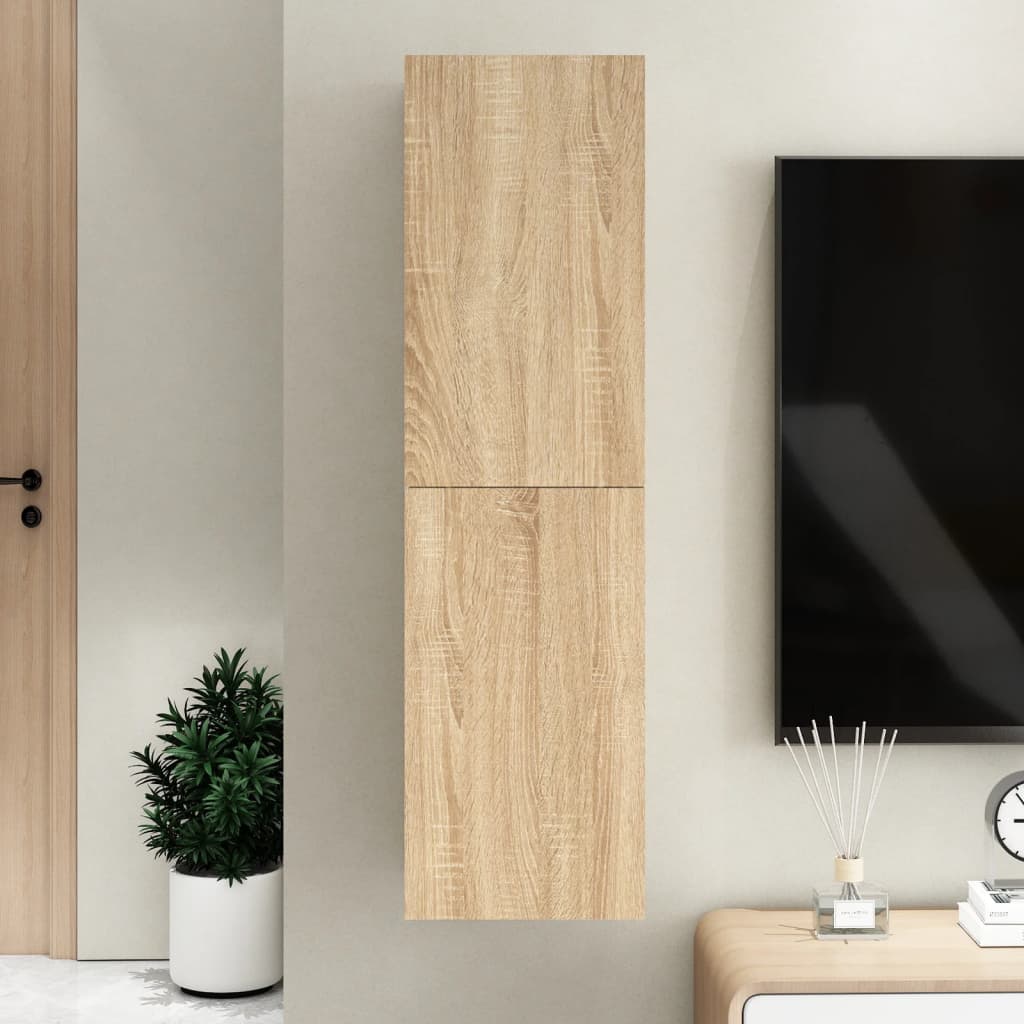 Tv-Skåp 2 St Åldrat Trä 30,5X30X Konstruerat Trä
