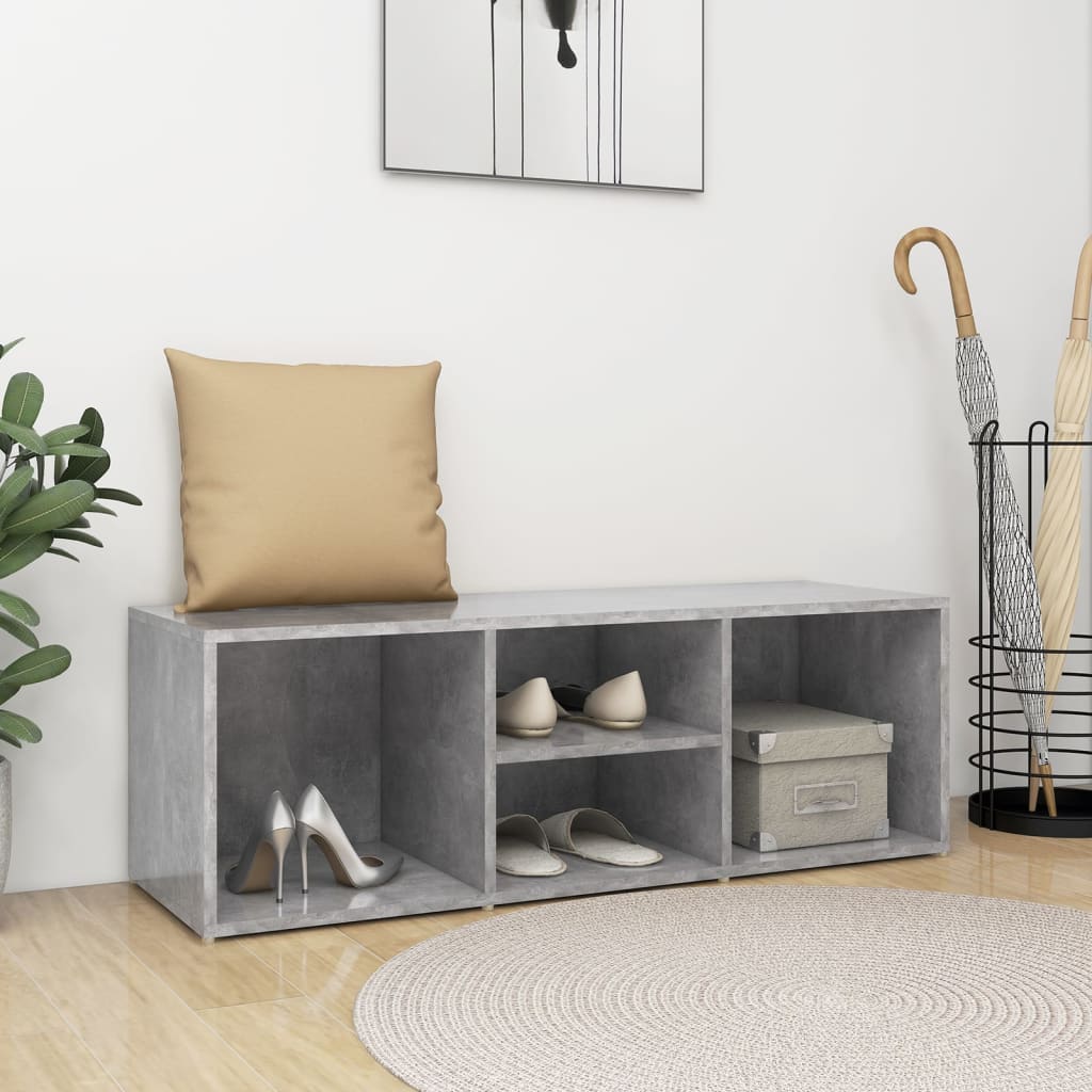 Skoförvaringsbänk Åldrat Trä 102X35X35 Cm Konstruerat Trä