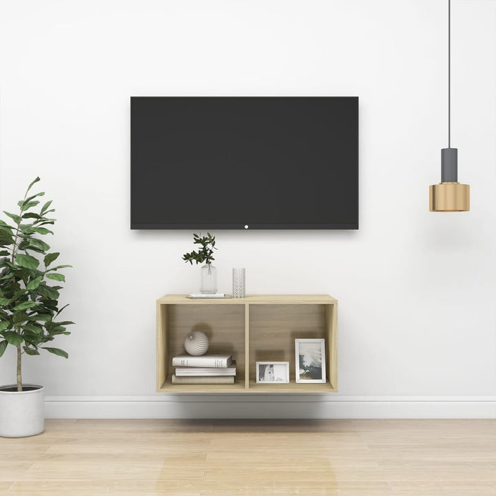 Väggmonterat Tv-Skåp Somona-Ek 37X37X142,5 Cm Konstruerat Trä