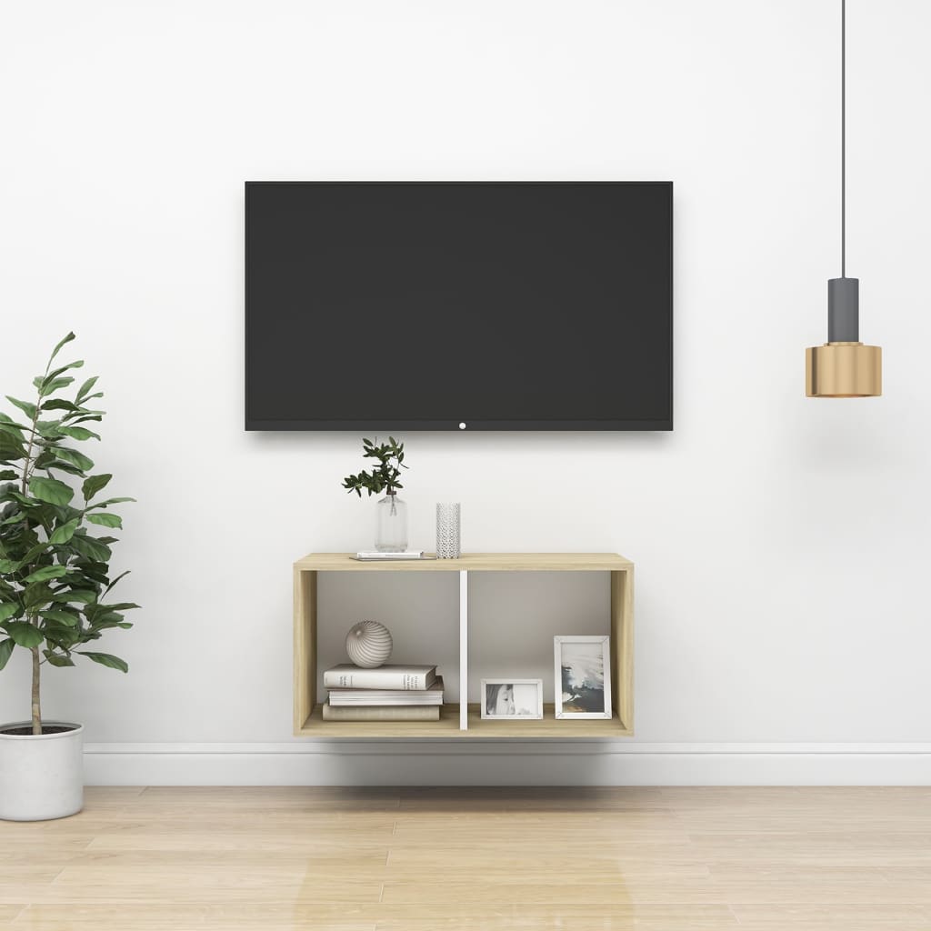 Väggmonterat Tv-Skåp Somona-Ek 37X37X142,5 Cm Konstruerat Trä