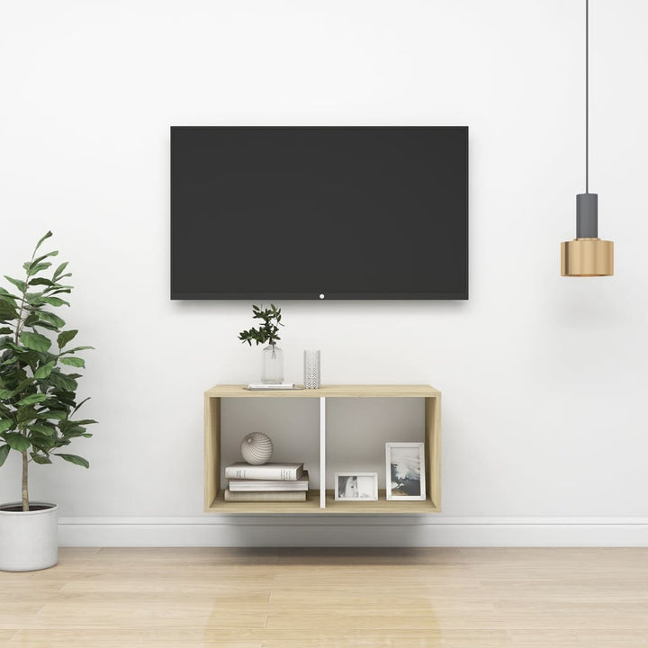 Väggmonterat Tv-Skåp Somona-Ek 37X37X142,5 Cm Konstruerat Trä
