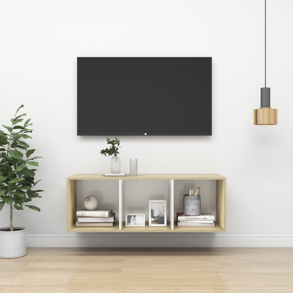 Väggmonterat Tv-Skåp Somona-Ek 37X37X142,5 Cm Konstruerat Trä