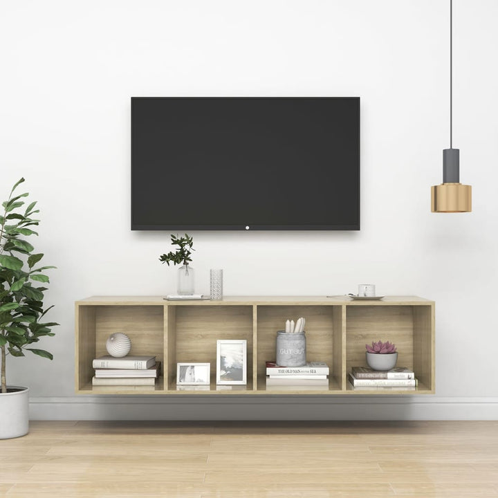 Väggmonterat Tv-Skåp Somona-Ek 37X37X142,5 Cm Konstruerat Trä