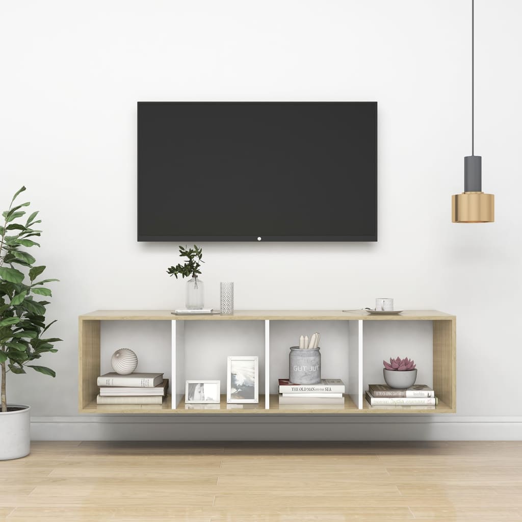 Väggmonterat Tv-Skåp Somona-Ek 37X37X142,5 Cm Konstruerat Trä