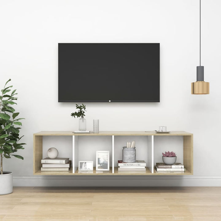 Väggmonterat Tv-Skåp Somona-Ek 37X37X142,5 Cm Konstruerat Trä