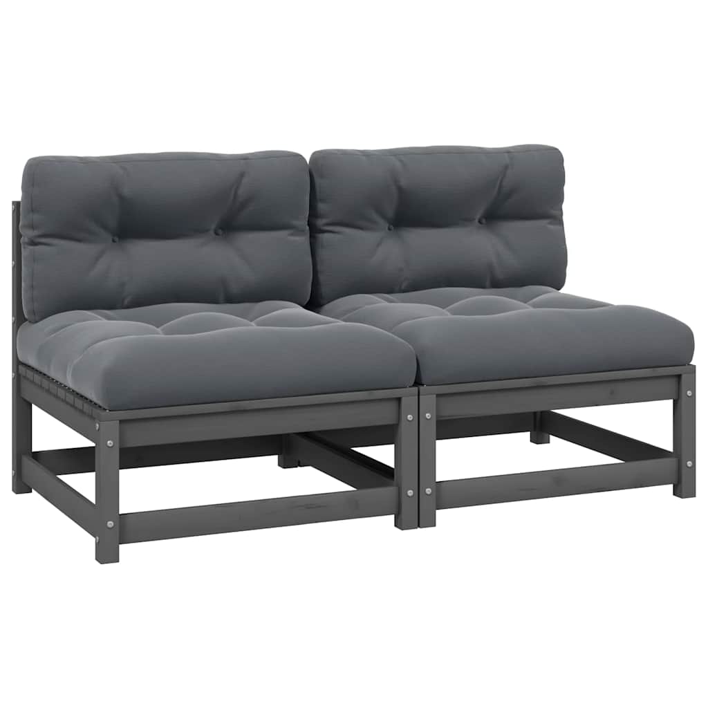 Trädgårdsgrupp Med Dynor 2 Delar Massiv Furu
