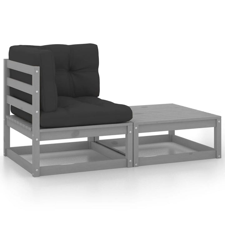 Loungegrupp Med Dynor 2 Delar Massiv Furu