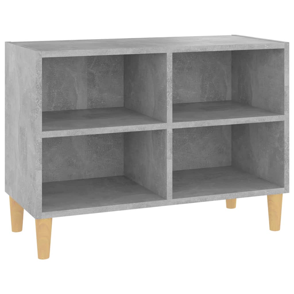 Tv-Bänk Med Massiva Ben Grå 69,5X30X50 Cm