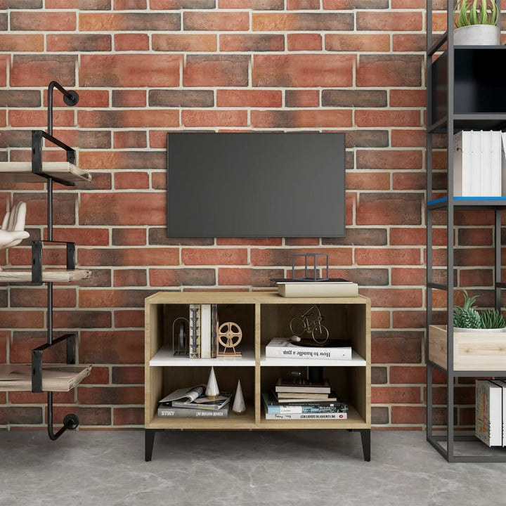 Tv-Bänk Med Metallben 69,5X30X50 Cm