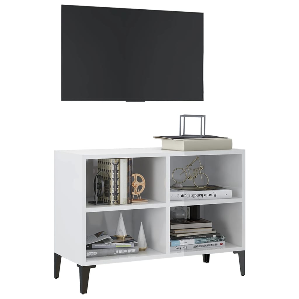 Tv-Bänk Med Metallben 69,5X30X50 Cm