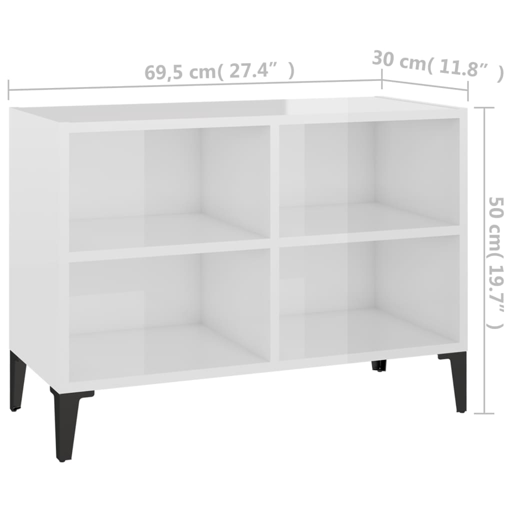 Tv-Bänk Med Metallben 69,5X30X50 Cm