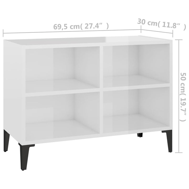 Tv-Bänk Med Metallben 69,5X30X50 Cm