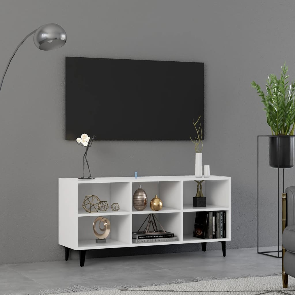 Tv-Bänk Med Metallben 69,5X30X50 Cm