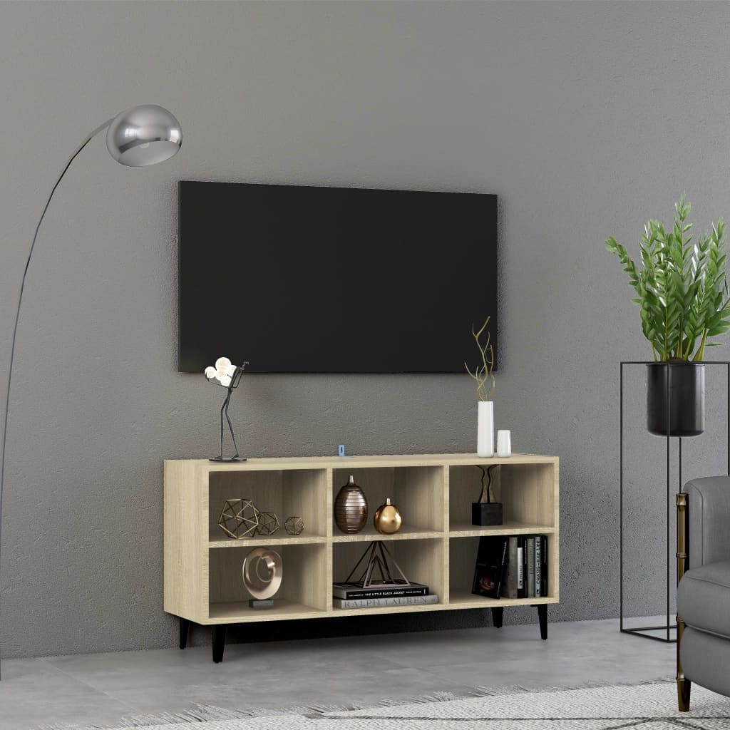 Tv-Bänk Med Metallben 69,5X30X50 Cm