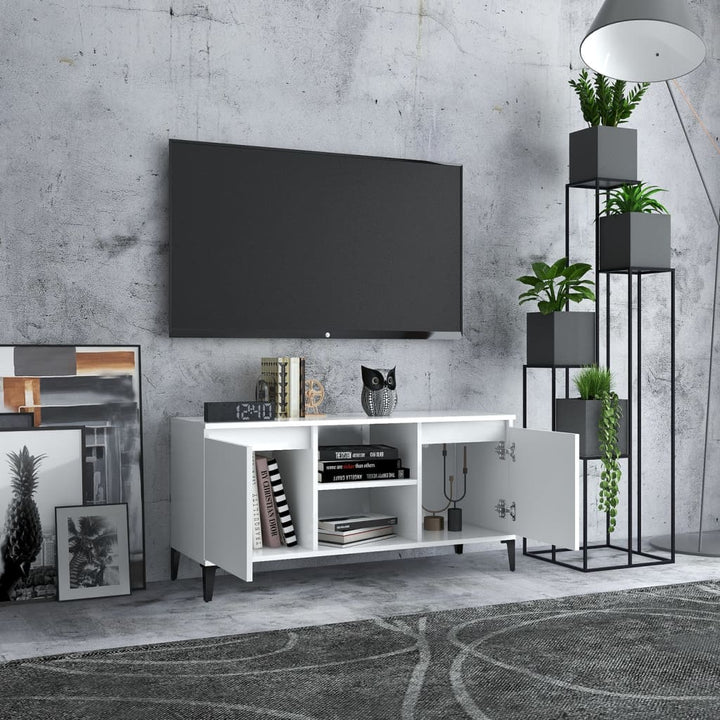 Tv-Bänk Med Metallben 103,5X35X50 Cm