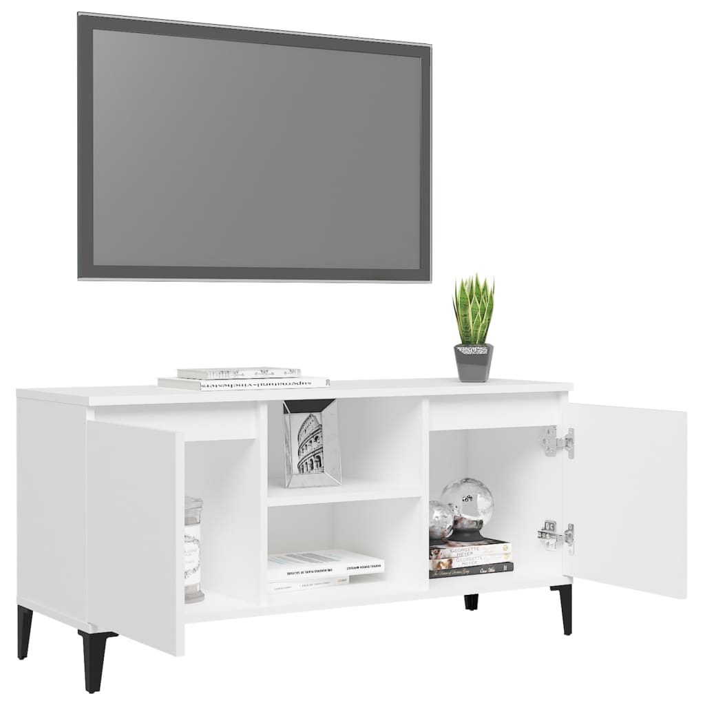 Tv-Bänk Med Metallben 103,5X35X50 Cm