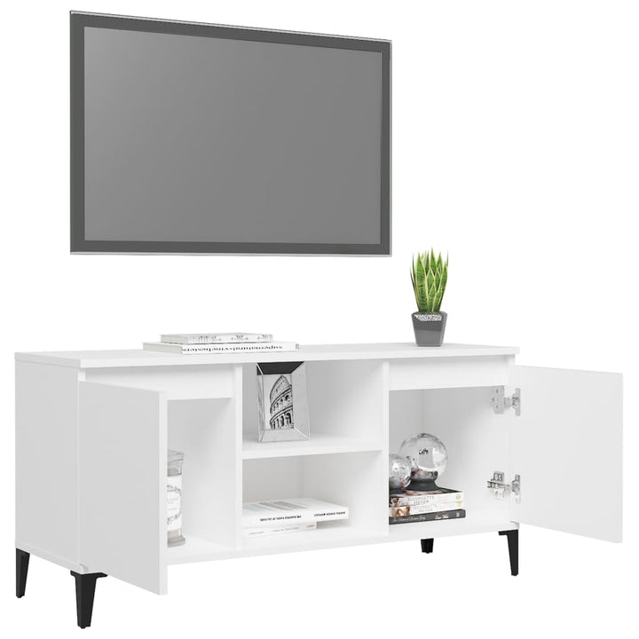 Tv-Bänk Med Metallben 103,5X35X50 Cm