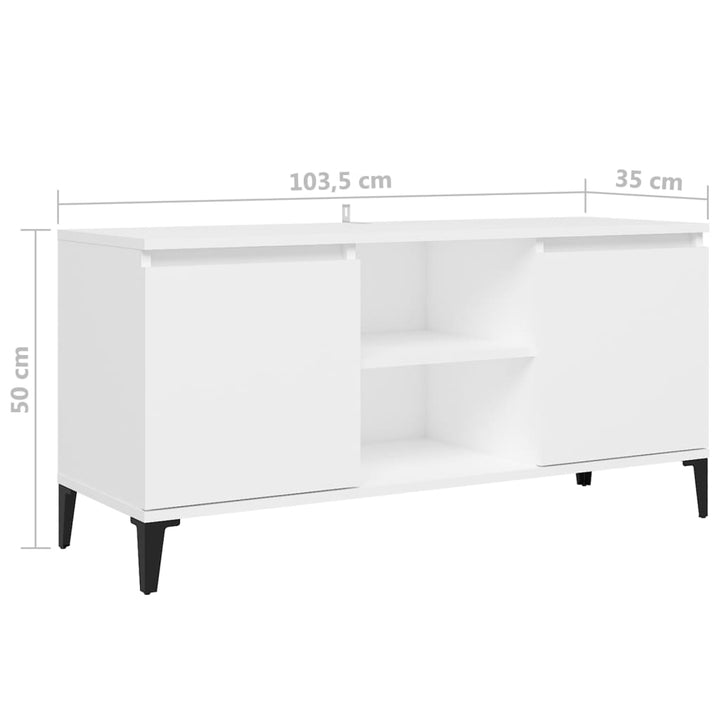 Tv-Bänk Med Metallben 103,5X35X50 Cm