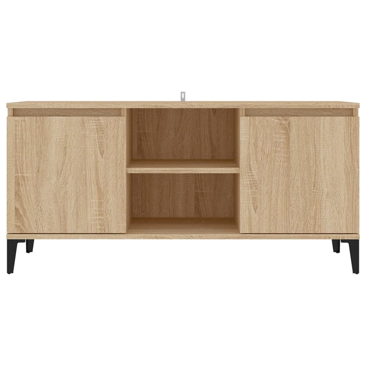 Tv-Bänk Med Metallben Sonoma-Ek 103,5X35X50 Cm