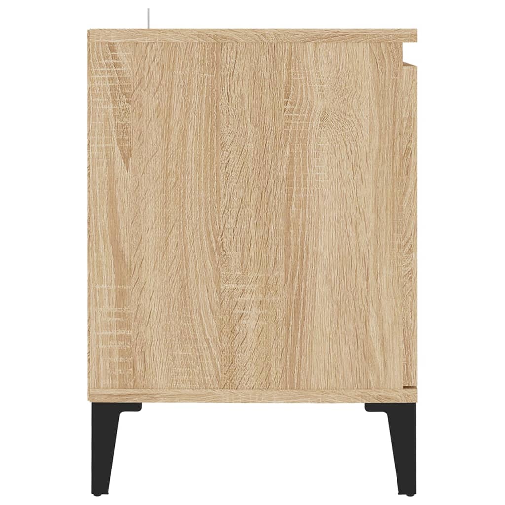 Tv-Bänk Med Metallben Sonoma-Ek 103,5X35X50 Cm