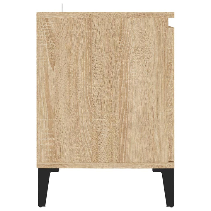Tv-Bänk Med Metallben Sonoma-Ek 103,5X35X50 Cm