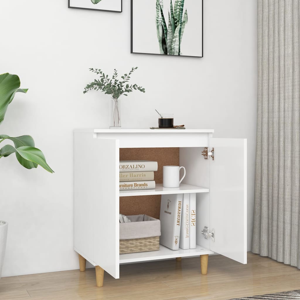 Skänk Massiva Träben 60X35X70 Cm Konstruerat Trä