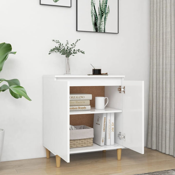 Skänk Massiva Träben 60X35X70 Cm Konstruerat Trä