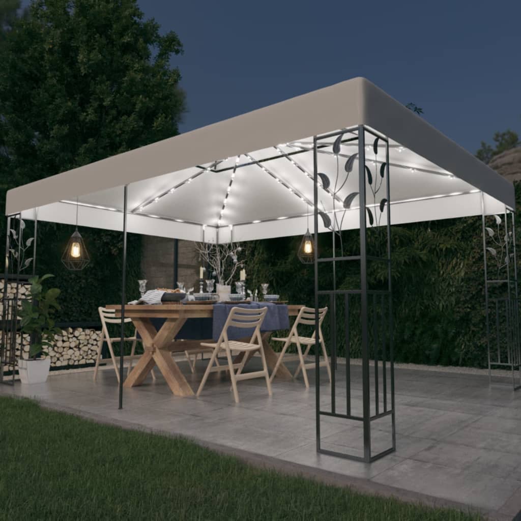 Paviljong Dubbla Tak Och Ljusslinga Led 3X4 M