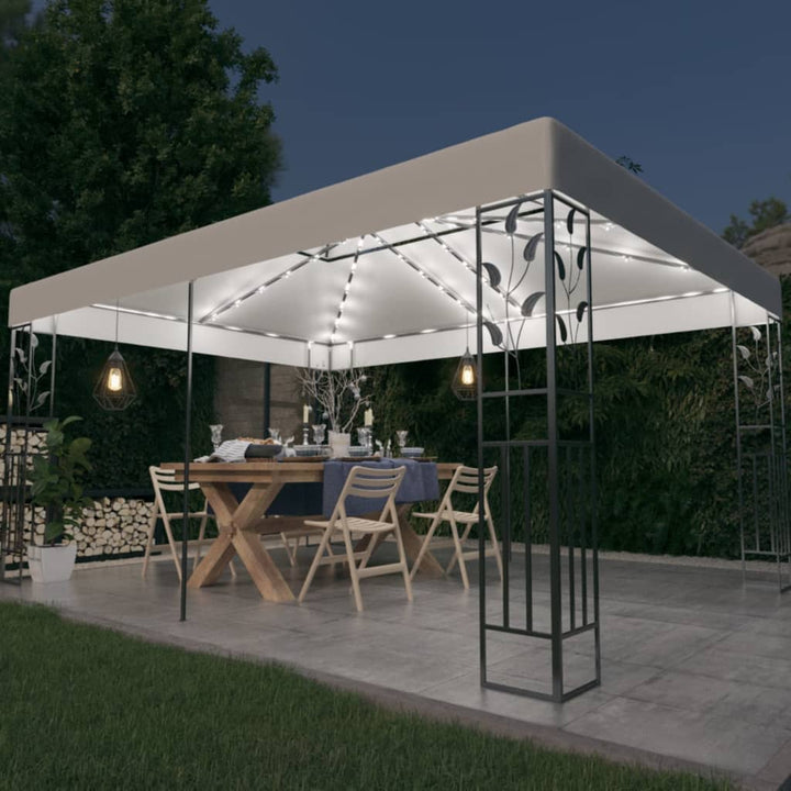 Paviljong Dubbla Tak Och Ljusslinga Led 3X4 M