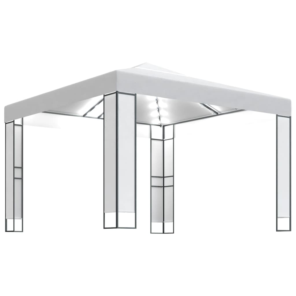 Paviljong Med Dubbeltak Och Ljusslinga Led 3X3 M