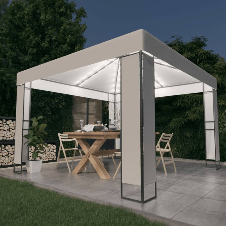 Paviljong Med Dubbeltak Och Ljusslinga Led 3X3 M