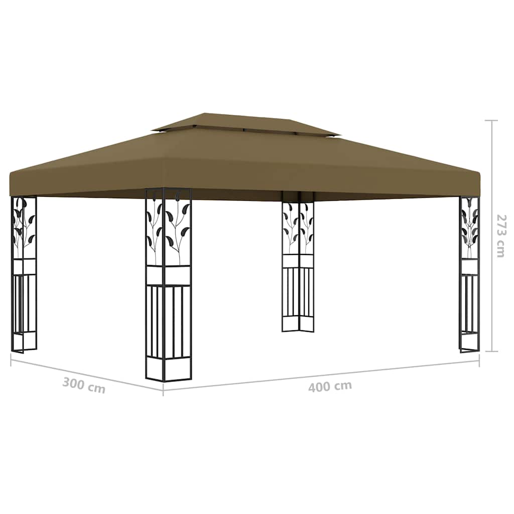 Paviljong Dubbla Tak Och Ljusslinga Led 3X4 M